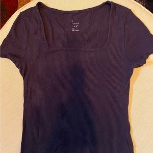 A New Day Black Square Neck Top